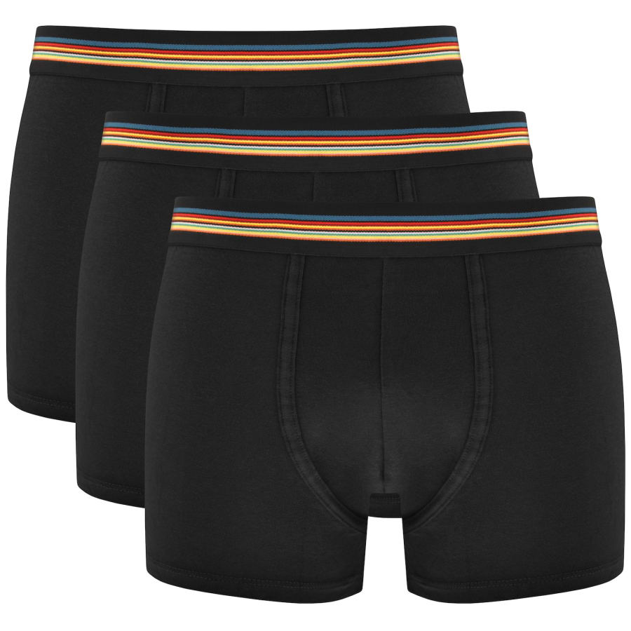トランクス Paul Smith Men's Trunks 3PK Bright Band Underwear Black Paul Smith Bright Band Cotton Blend Trunks, Pack of 3